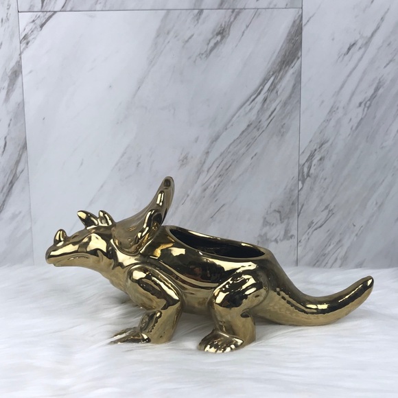 shoptamjam Other - Gold Triceratops  Planter